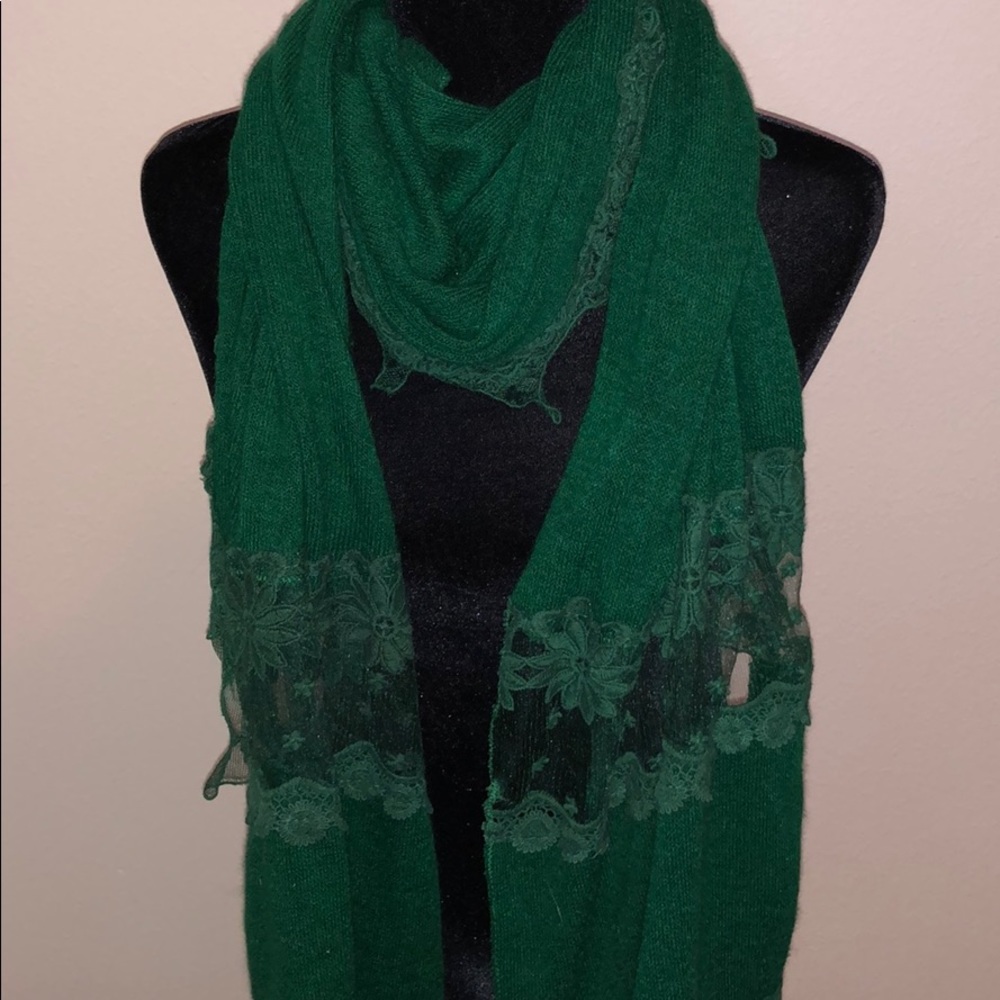All scarves 2 for $10 Elegant Green Lace Scarf